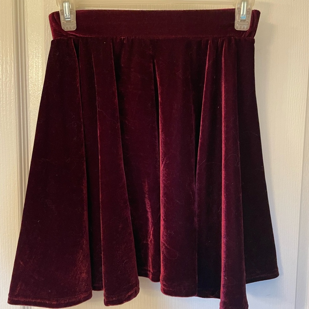 Velvet Burgundy Skirt